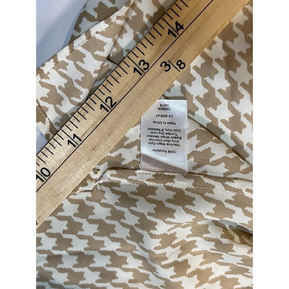 Talbots Silky Draped Neck Houndstooth Blouse Sz 8 Sleeveless Career - Picture 5 of 6